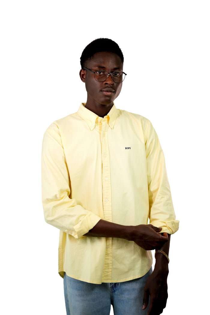 Yellow oxford men shirt
