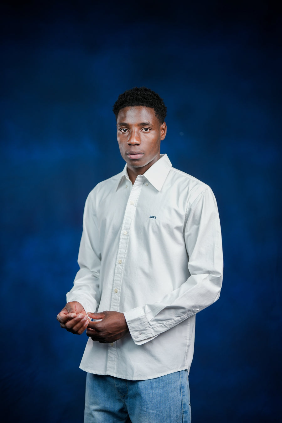 White twill men shirt