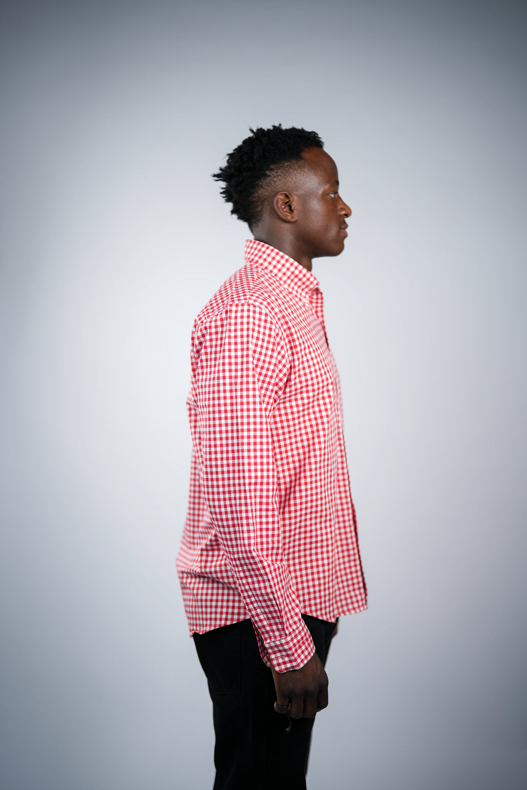 Pure cotton red check men shirt