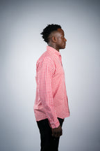 Pure cotton red check men shirt