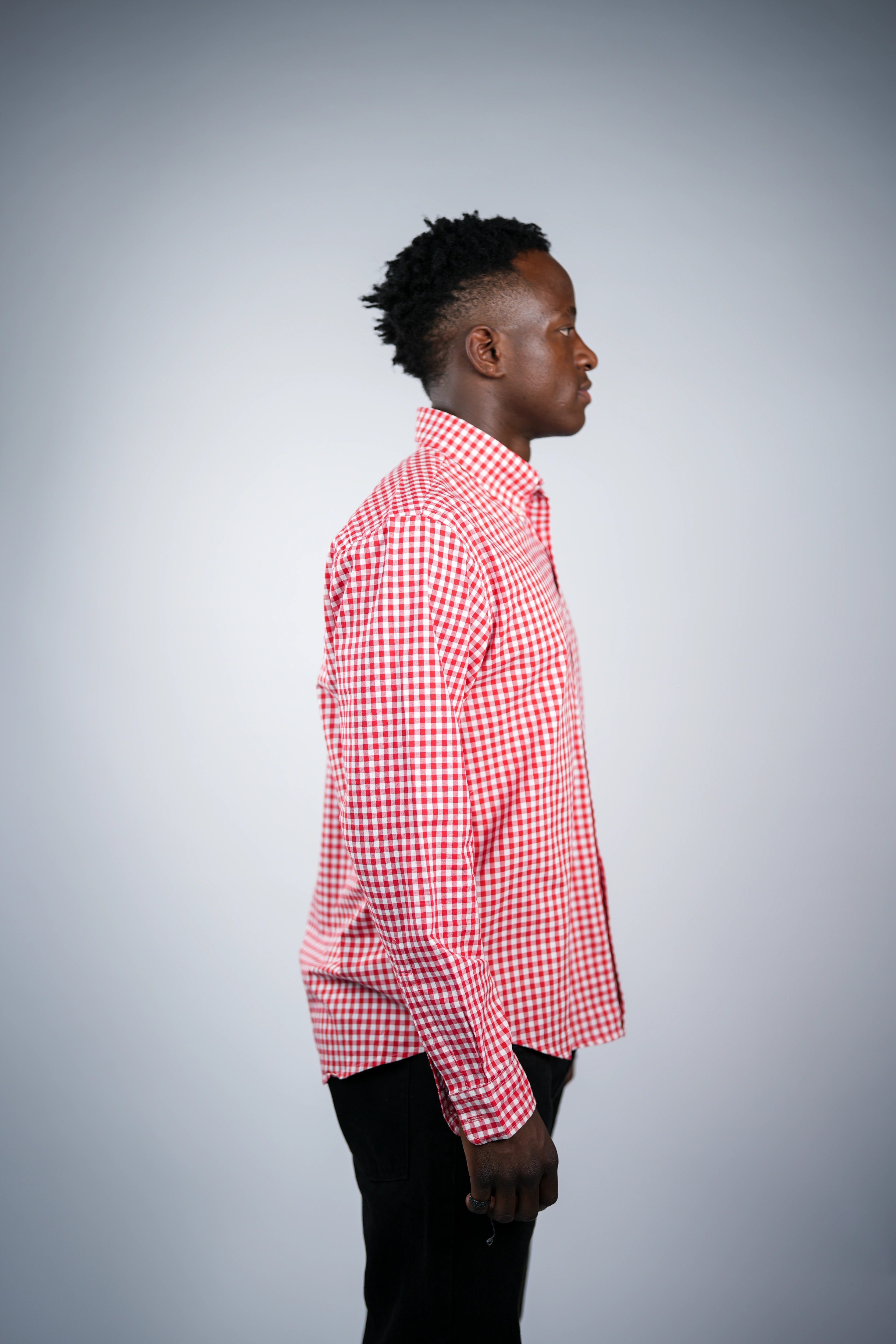 Pure cotton red check men shirt