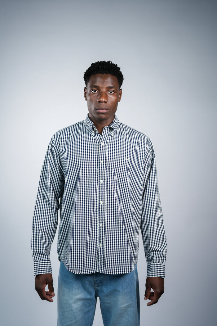 Pure cotton black check men shirt