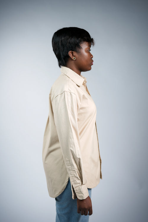 Light camel oxford women shirt