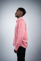 Pure cotton red check men shirt