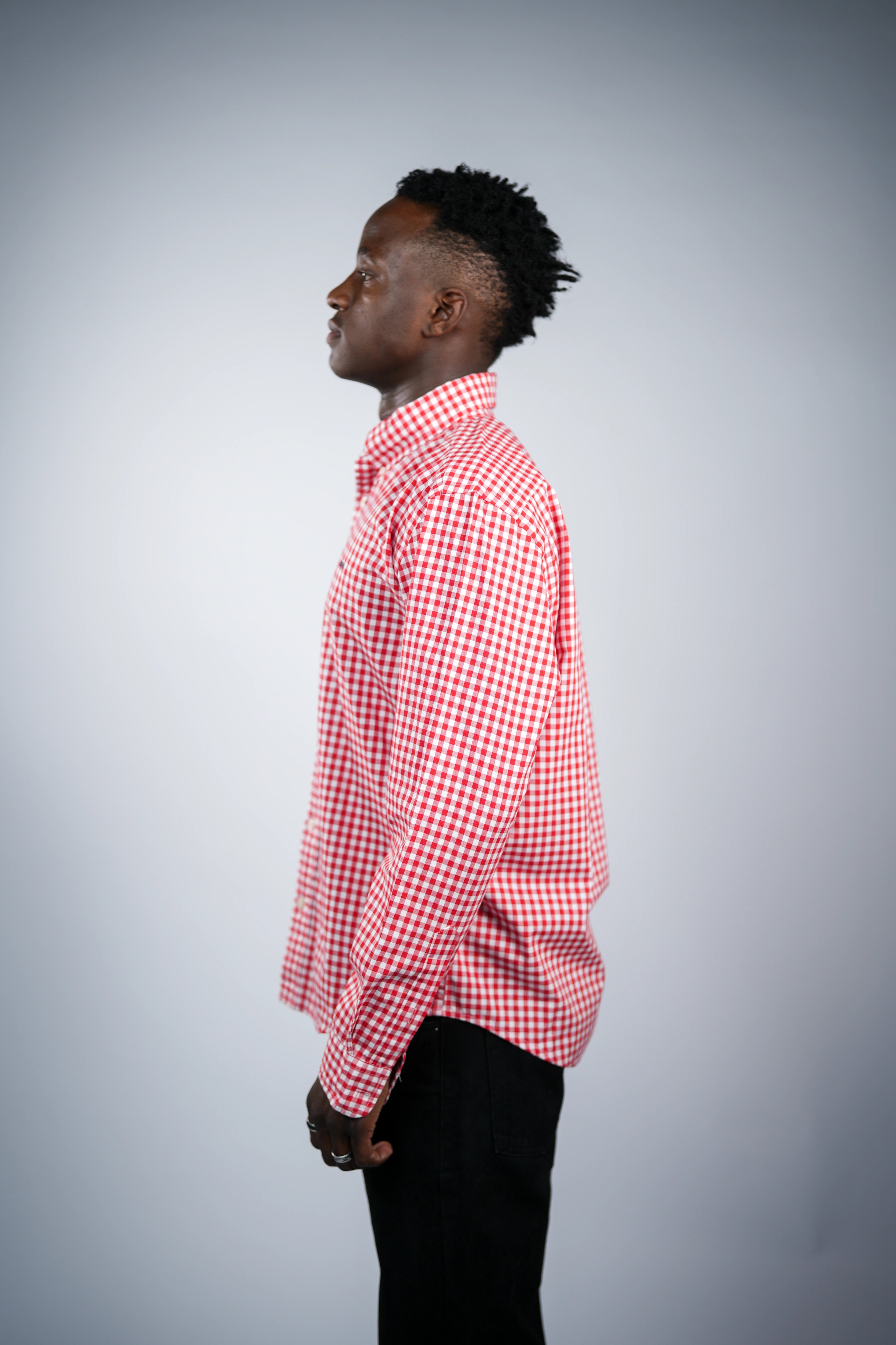 Pure cotton red check men shirt