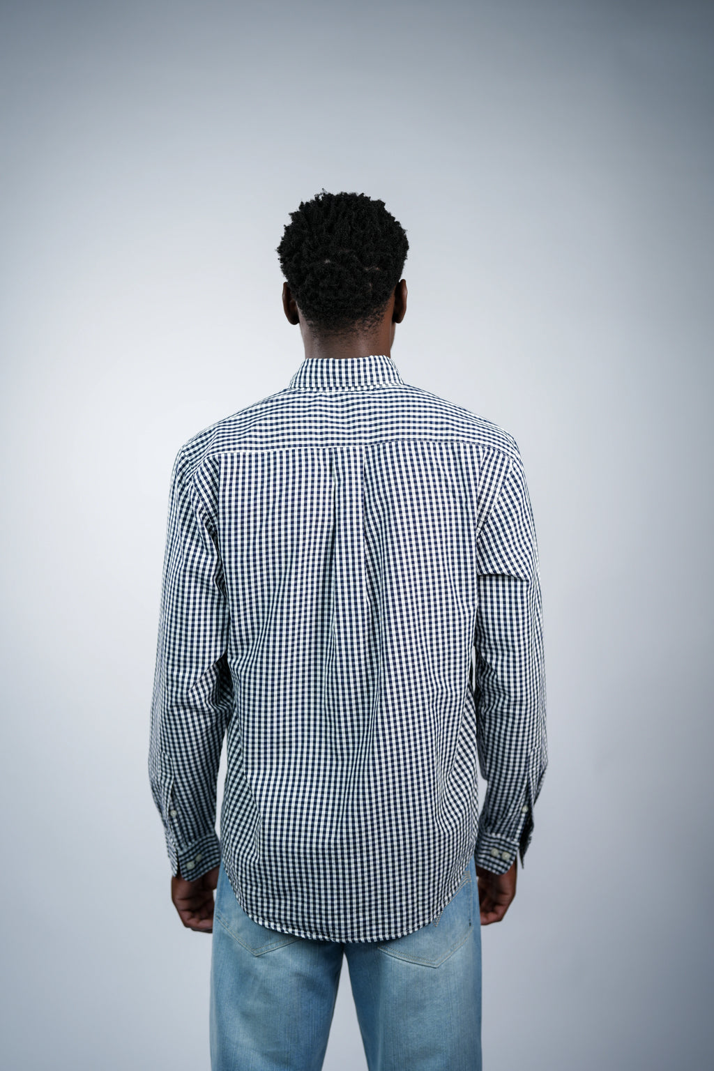 Pure cotton black check men shirt