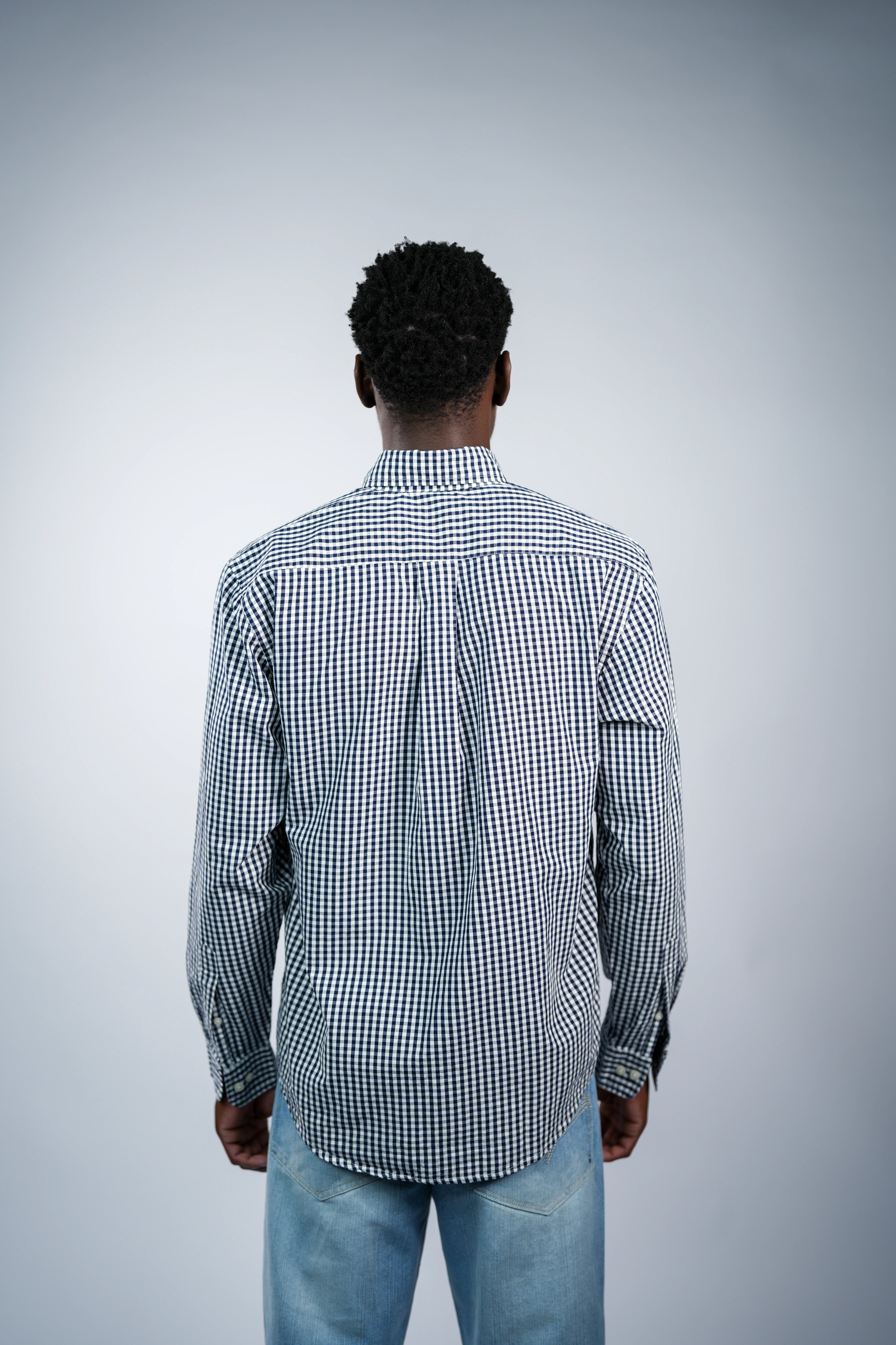 Pure cotton black check men shirt