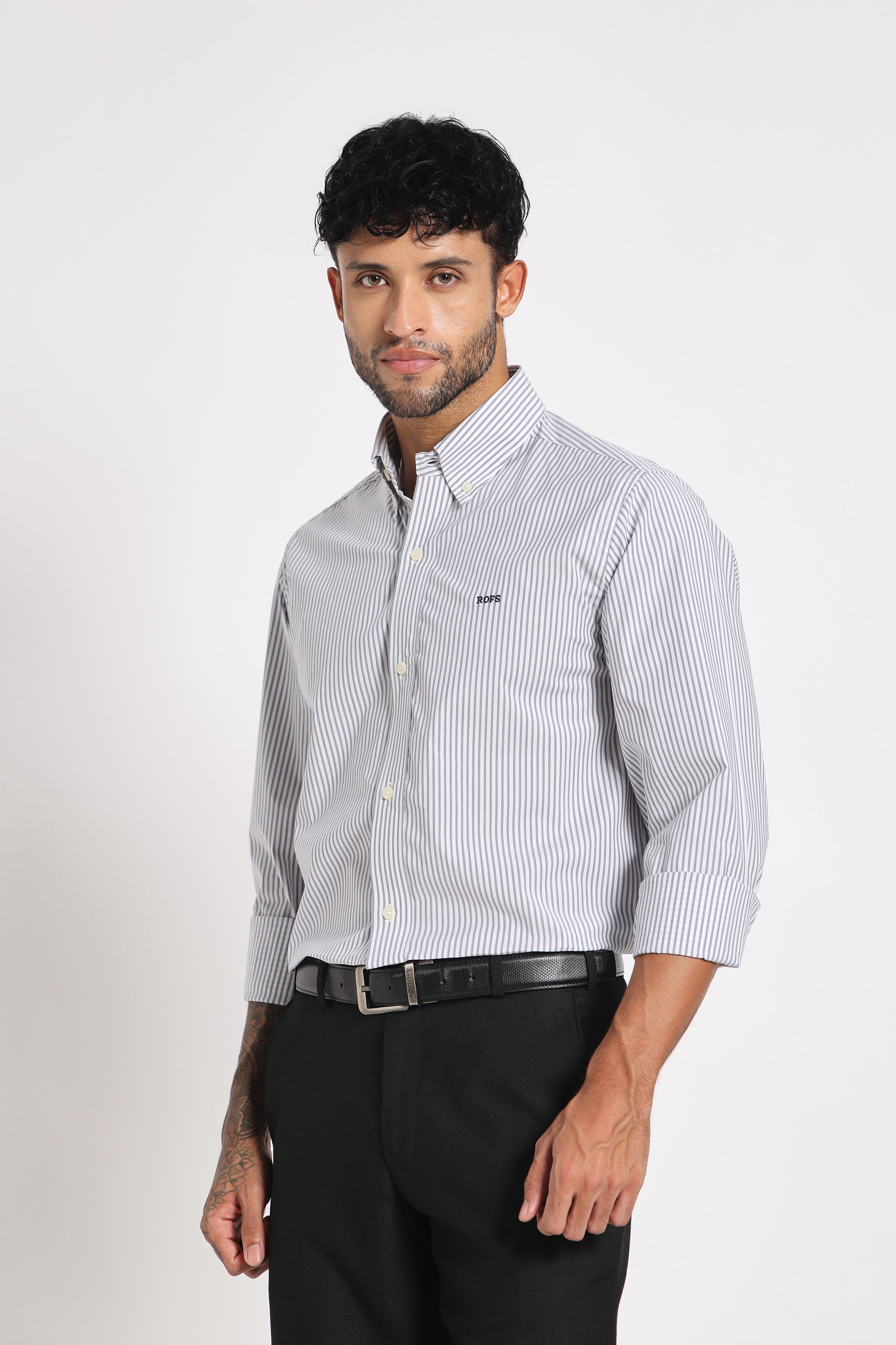 Graphite Striped Shirt Men