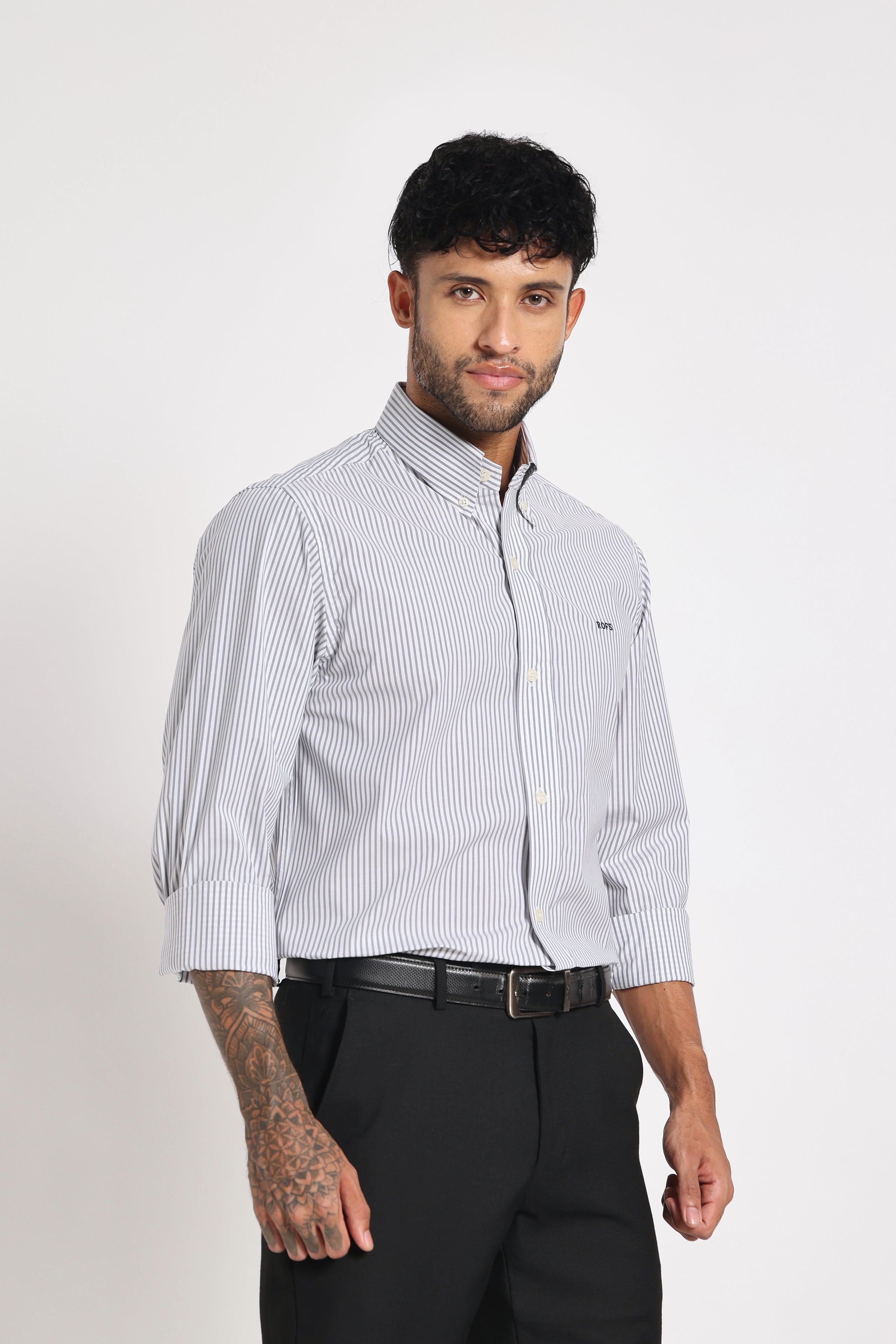 Graphite Striped Shirt Men