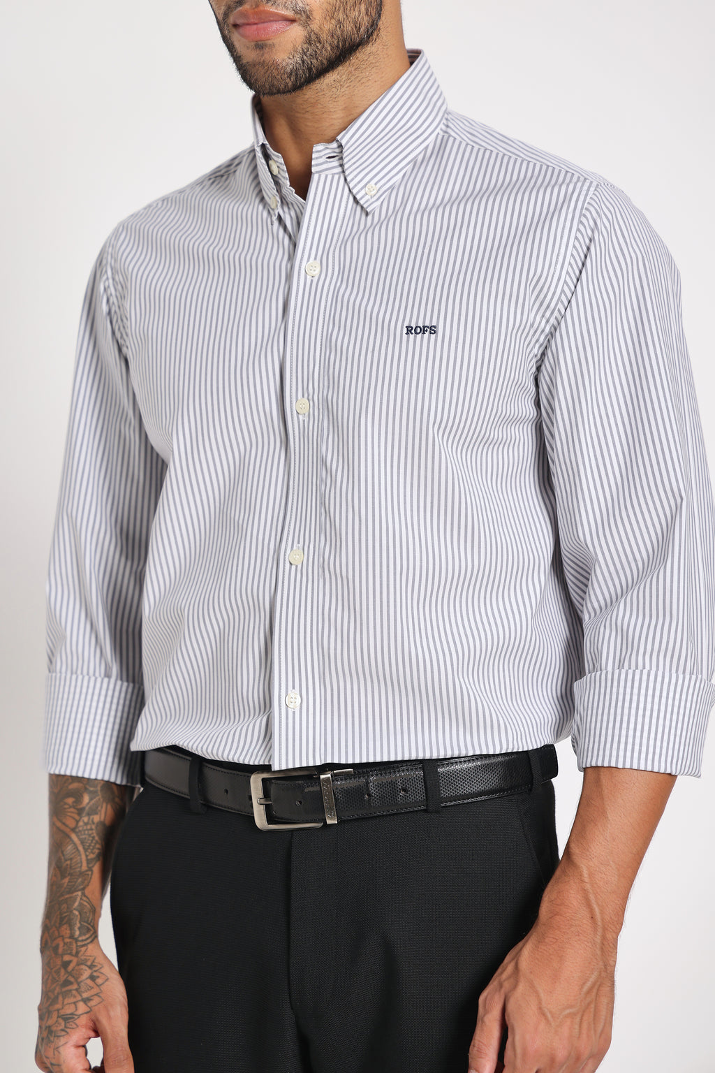Graphite Striped Shirt Men