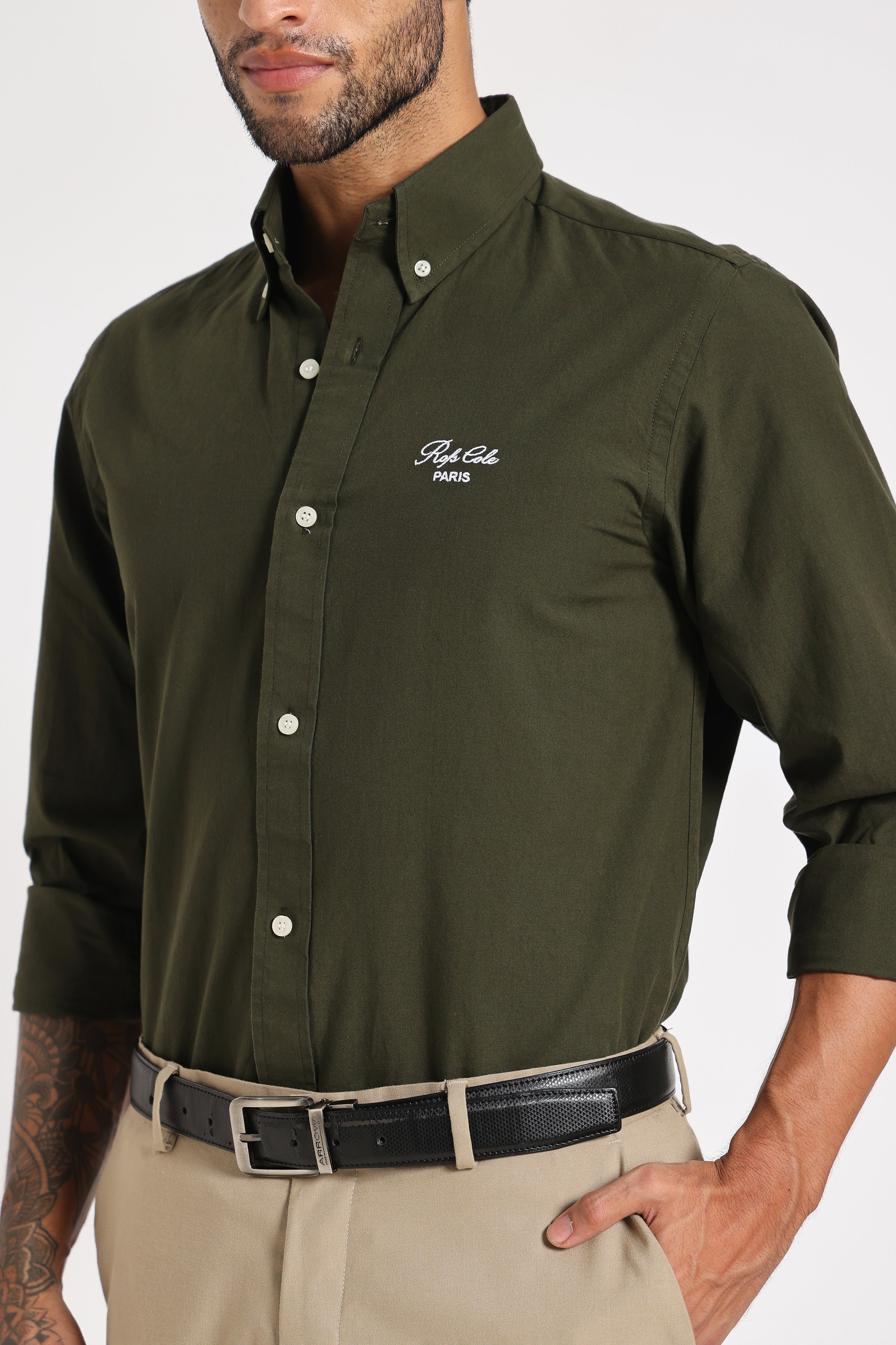 Olive Grove Twill Shirt Men