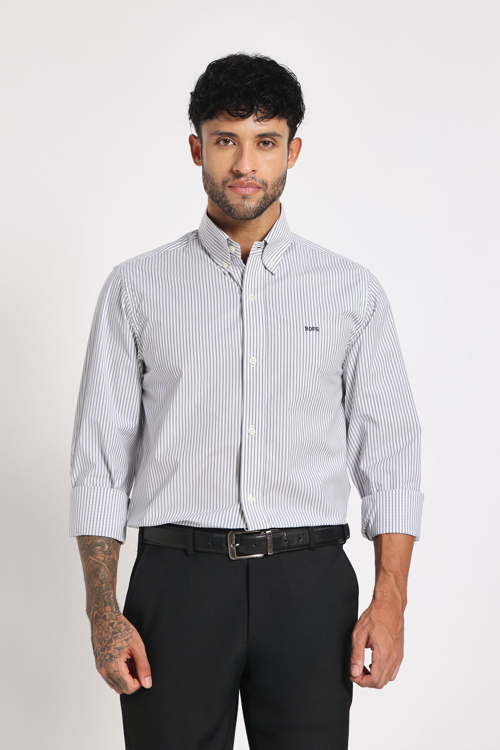 Graphite Striped Shirt Men