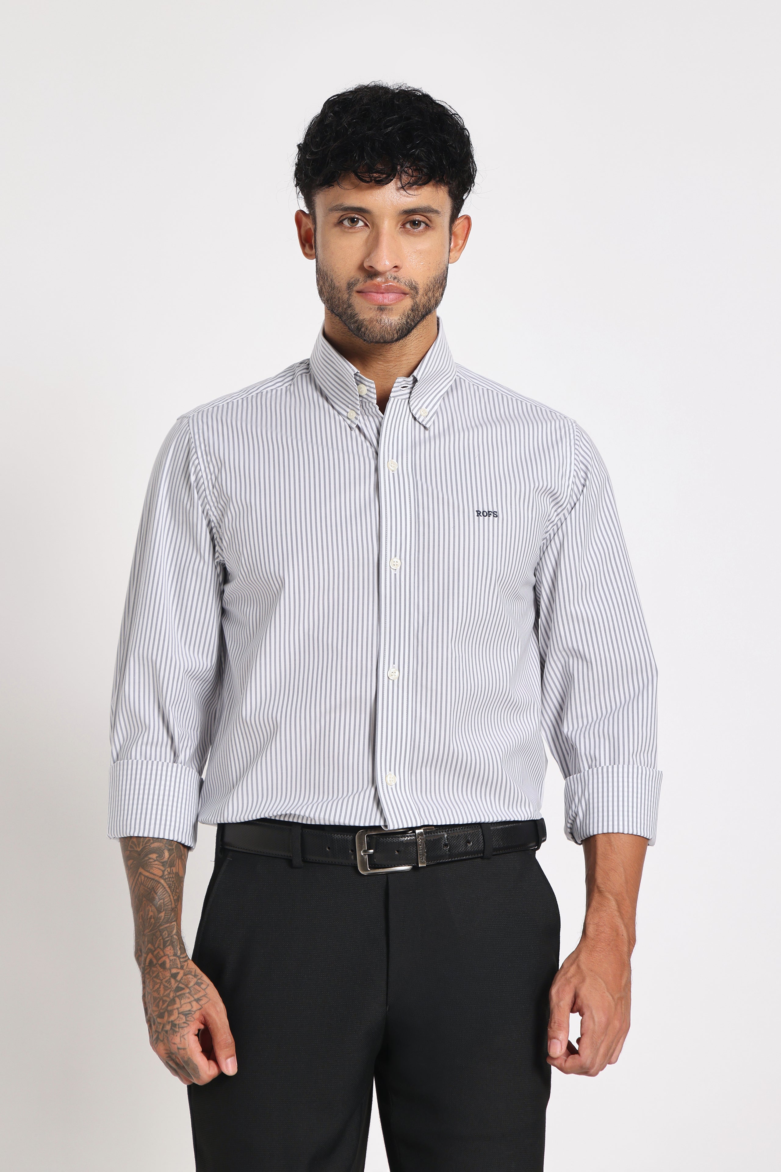 Graphite Striped Shirt Men