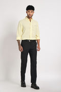 Soft Yellow Check Shirt Men