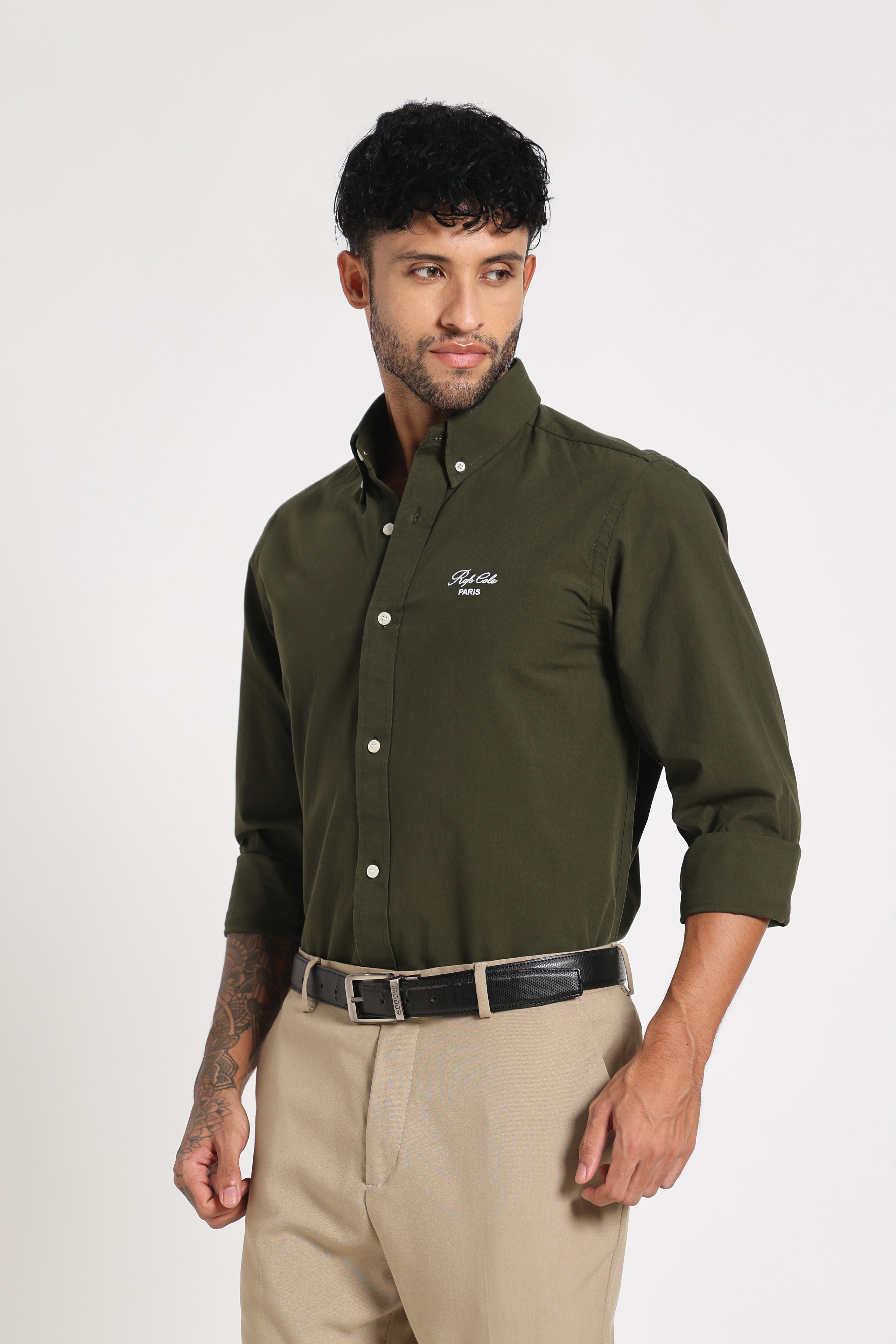 Olive Grove Twill Shirt Men