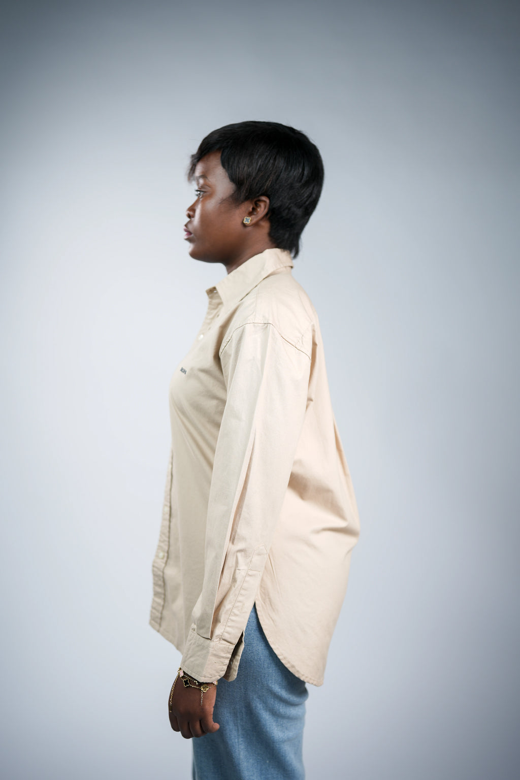Light camel oxford women shirt