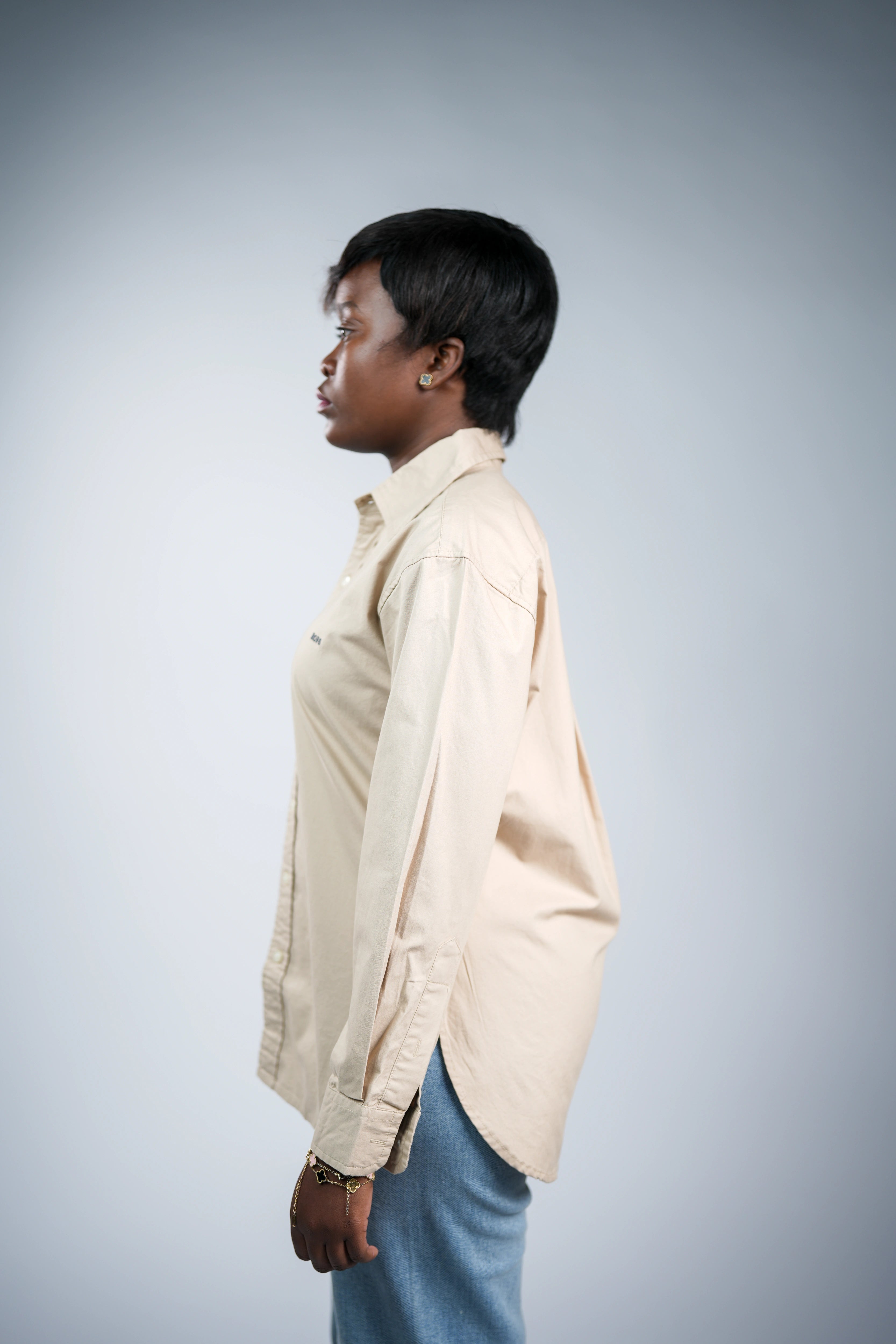 Light camel oxford women shirt