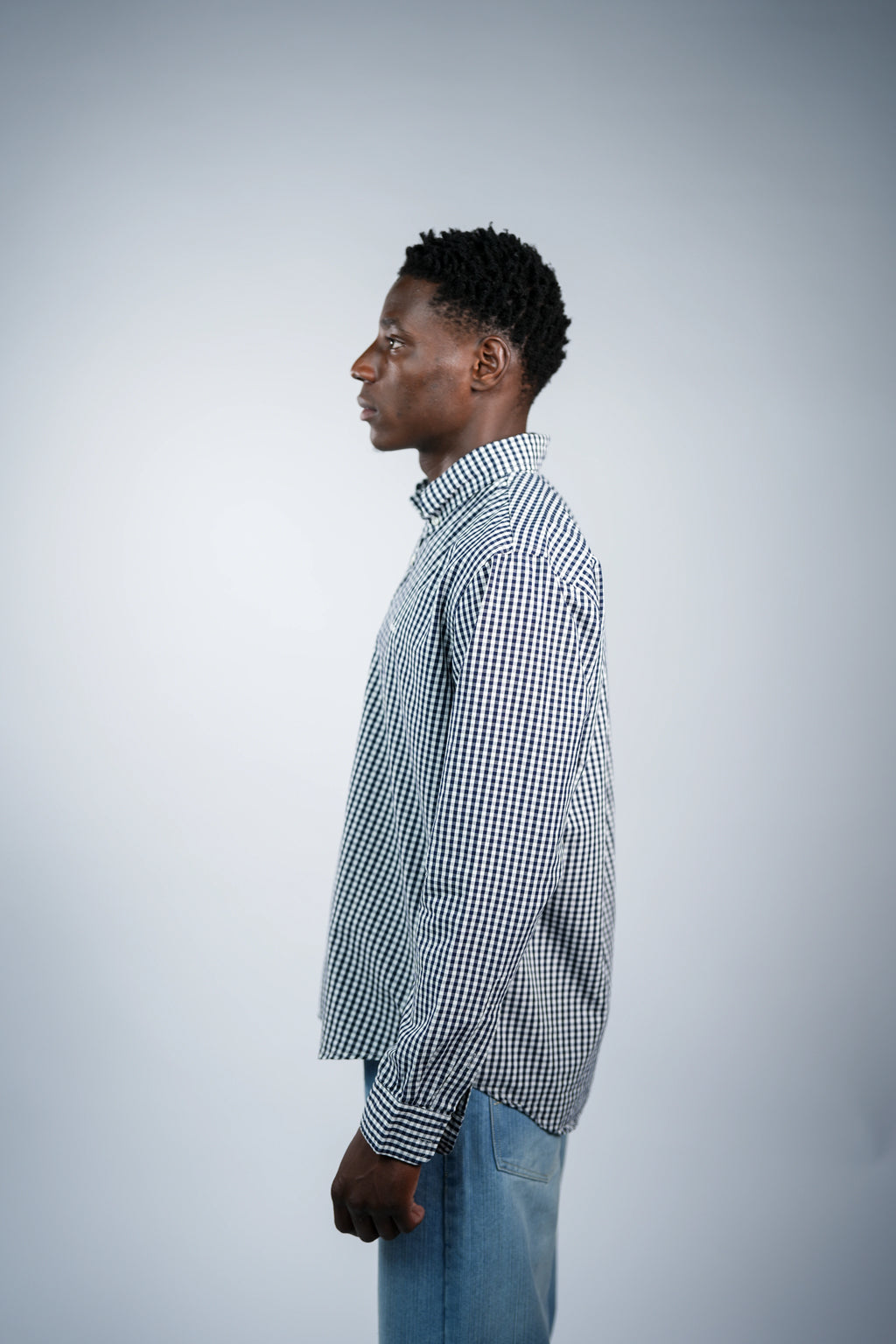 Pure cotton black check men shirt