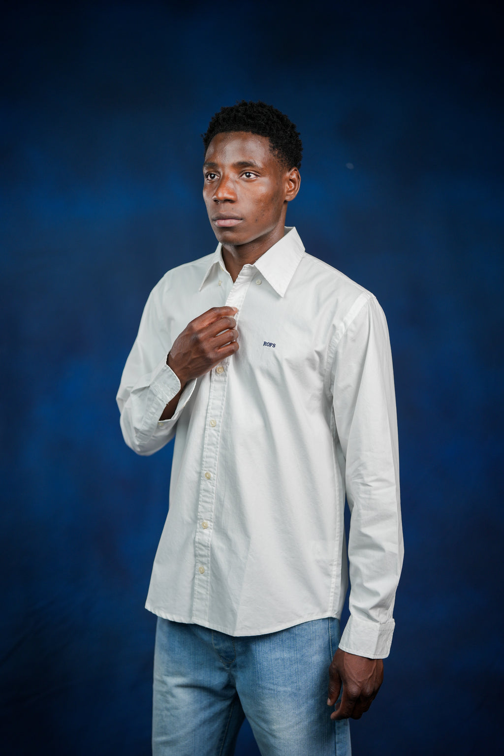 White twill men shirt