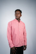 Pure cotton red check men shirt
