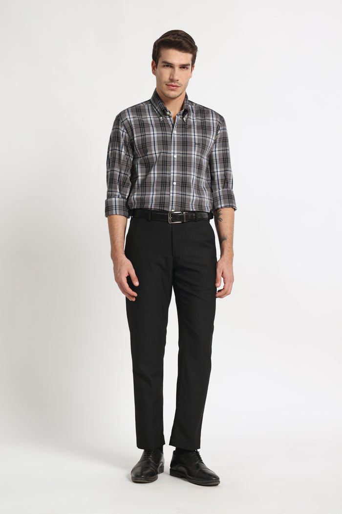 Graphite Line Check Men Shirt