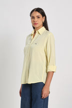 Soft Yellow Check Shirt Women