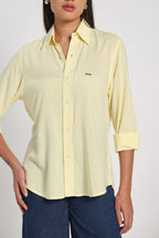 Soft Yellow Check Shirt Women