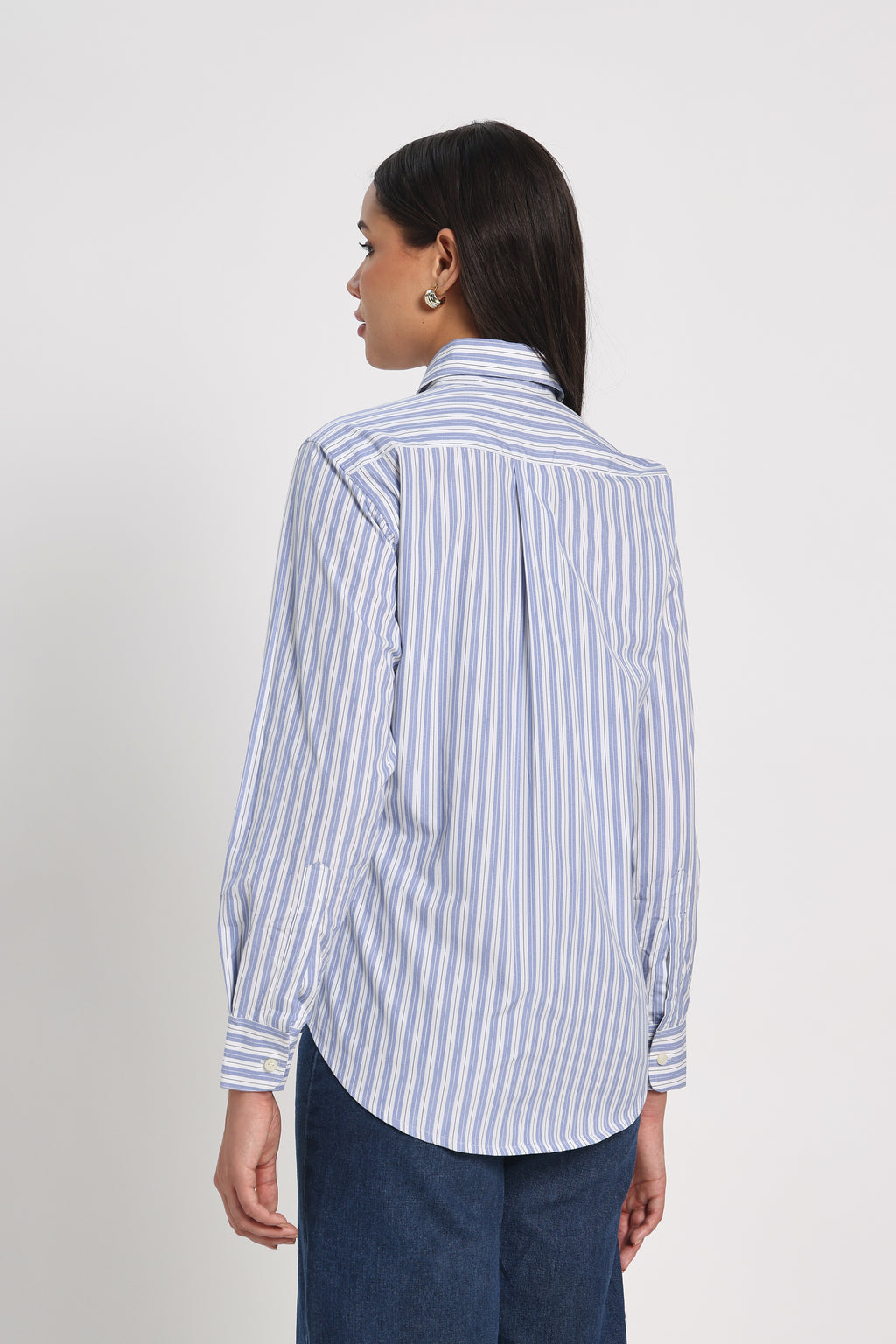 Ocean Pinstripe Cotton Shirt Women