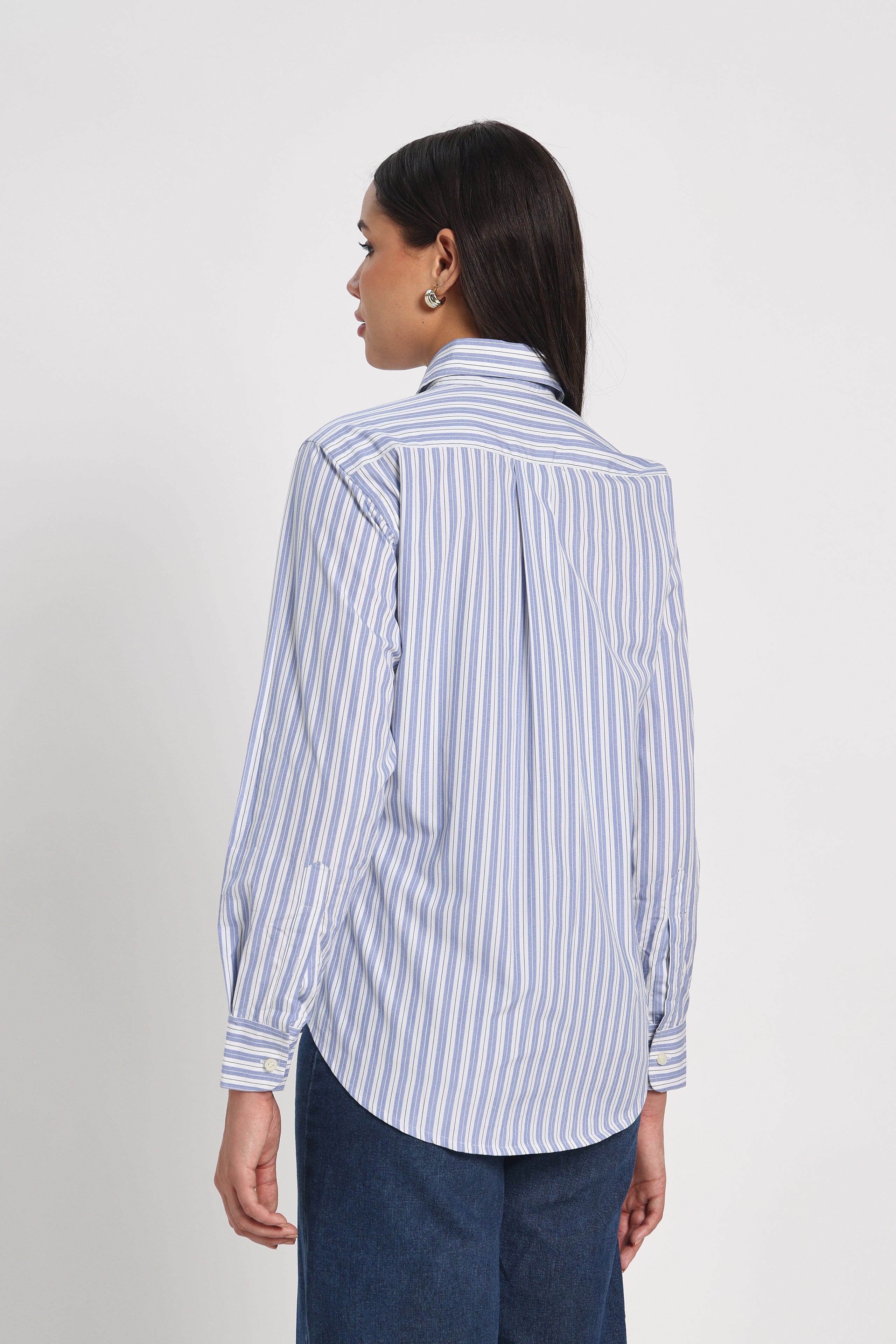 Ocean Pinstripe Cotton Shirt Women