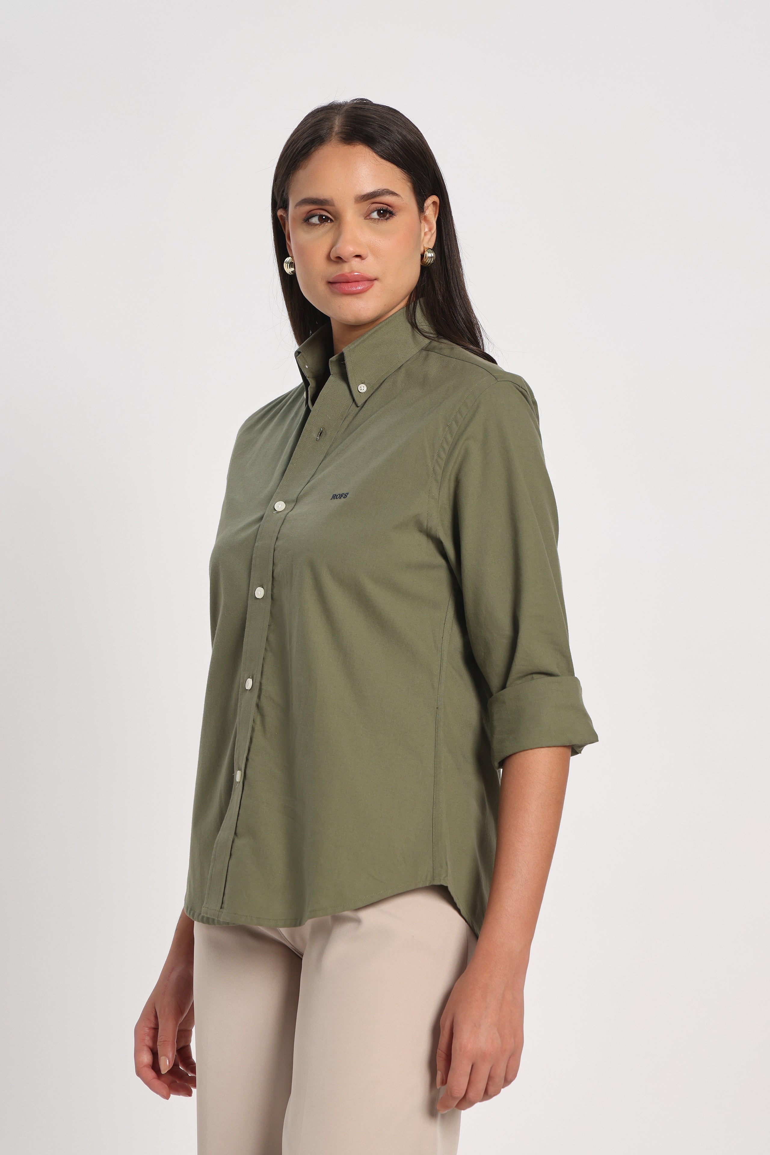 Dusty Green Twill Shirt Women