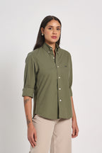 Dusty Green Twill Shirt Women