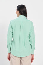 Emerald Green Stripe Cotton Shirt