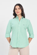 Emerald Green Stripe Cotton Shirt