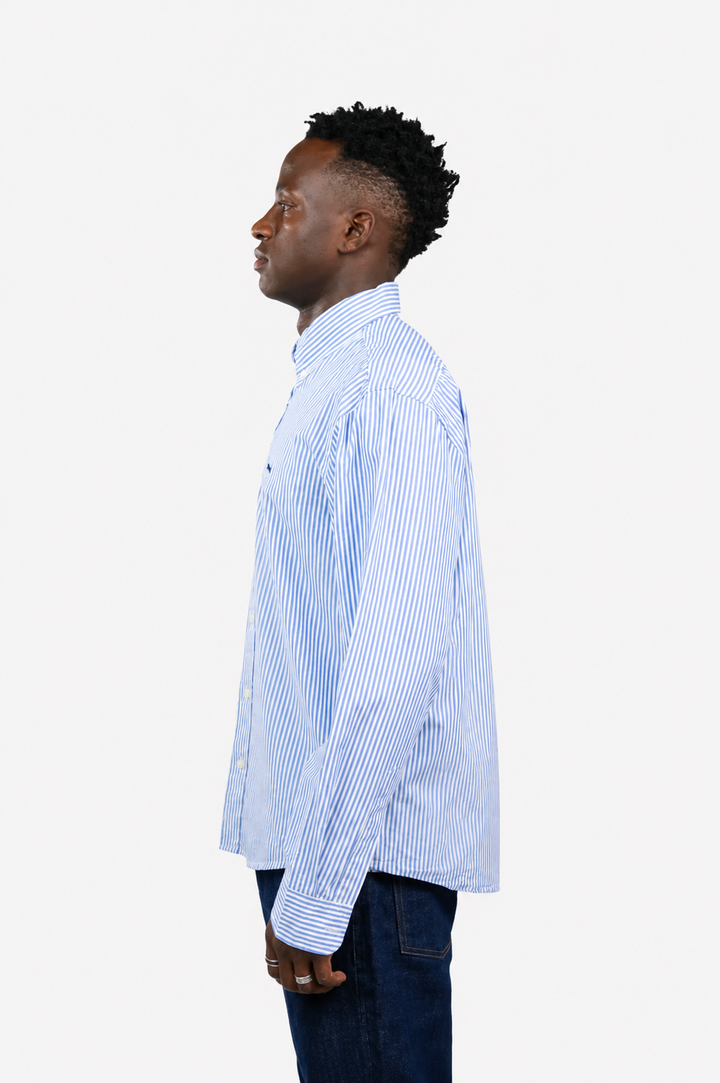 Pure Cotton Blue  Striped Men Casual Shirt