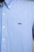 Pure Cotton Blue  Striped Men Casual Shirt