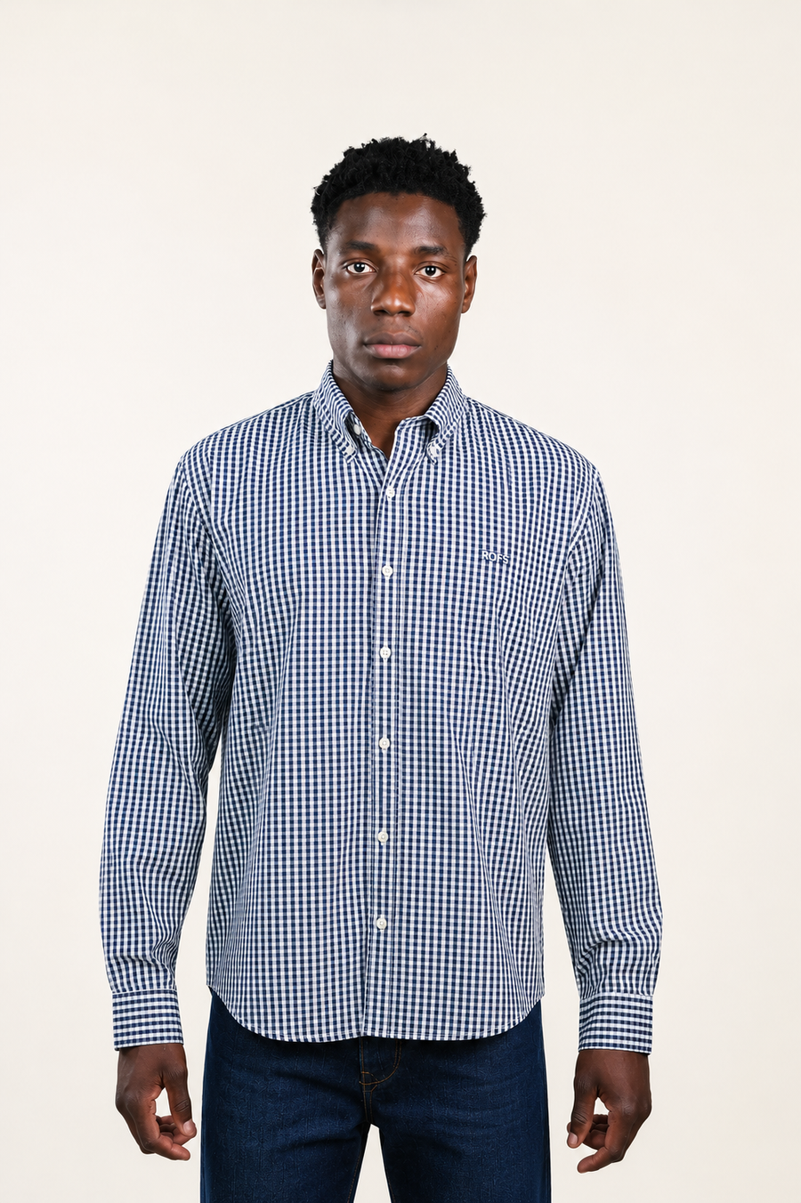 Pure Cotton Black Check Men Shirt