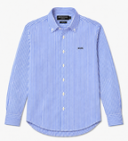 Pure cotton blue vertical striped men casual shirt