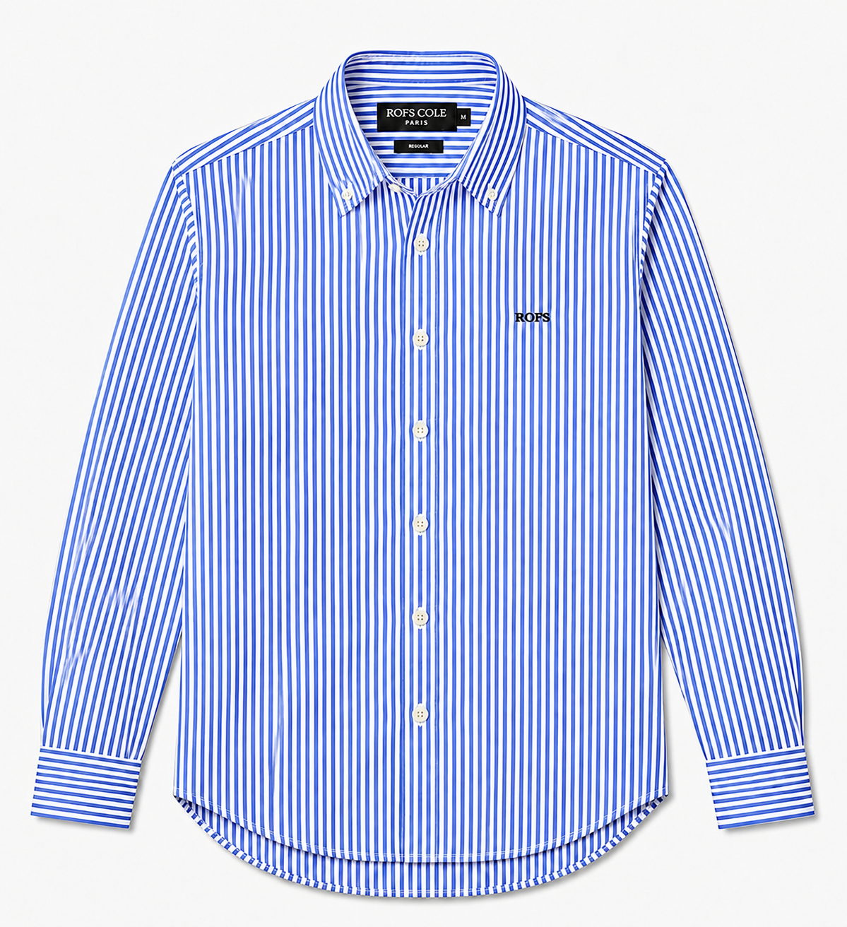 Pure cotton blue vertical striped men casual shirt