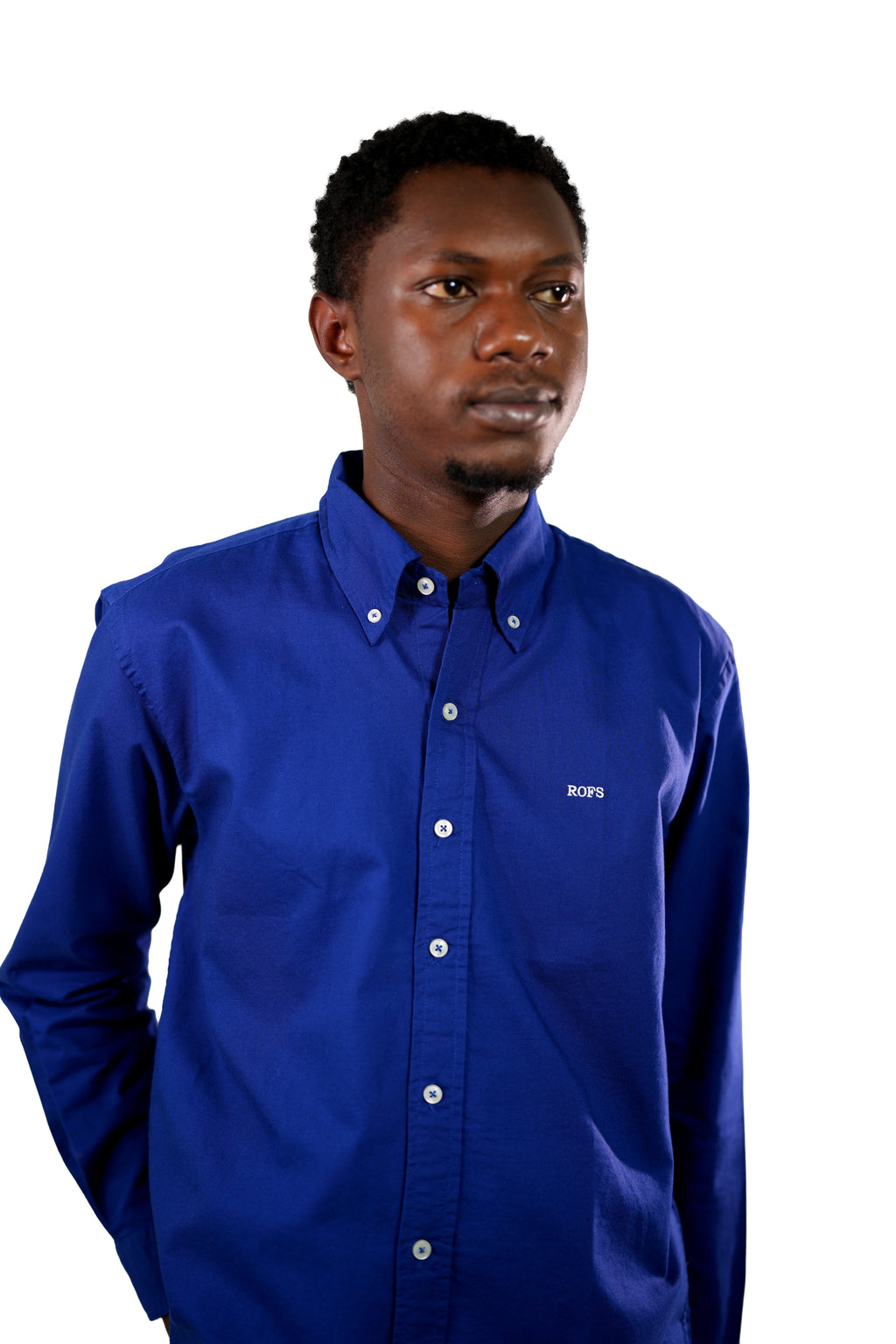 Royal blue oxford men shirt