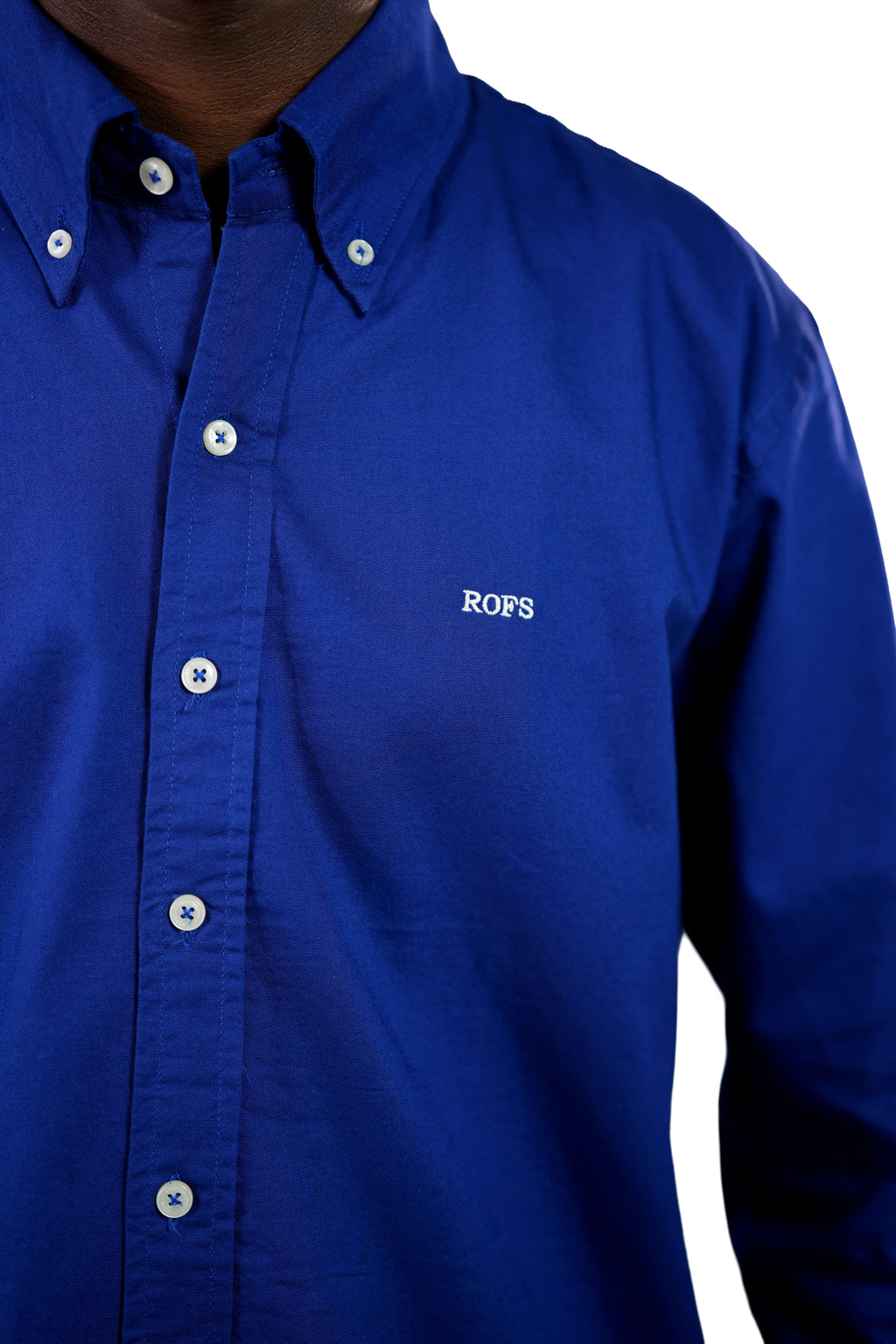 Royal blue oxford men shirt
