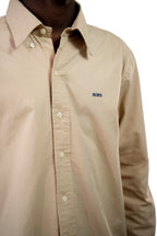 Light camel oxford men shirt