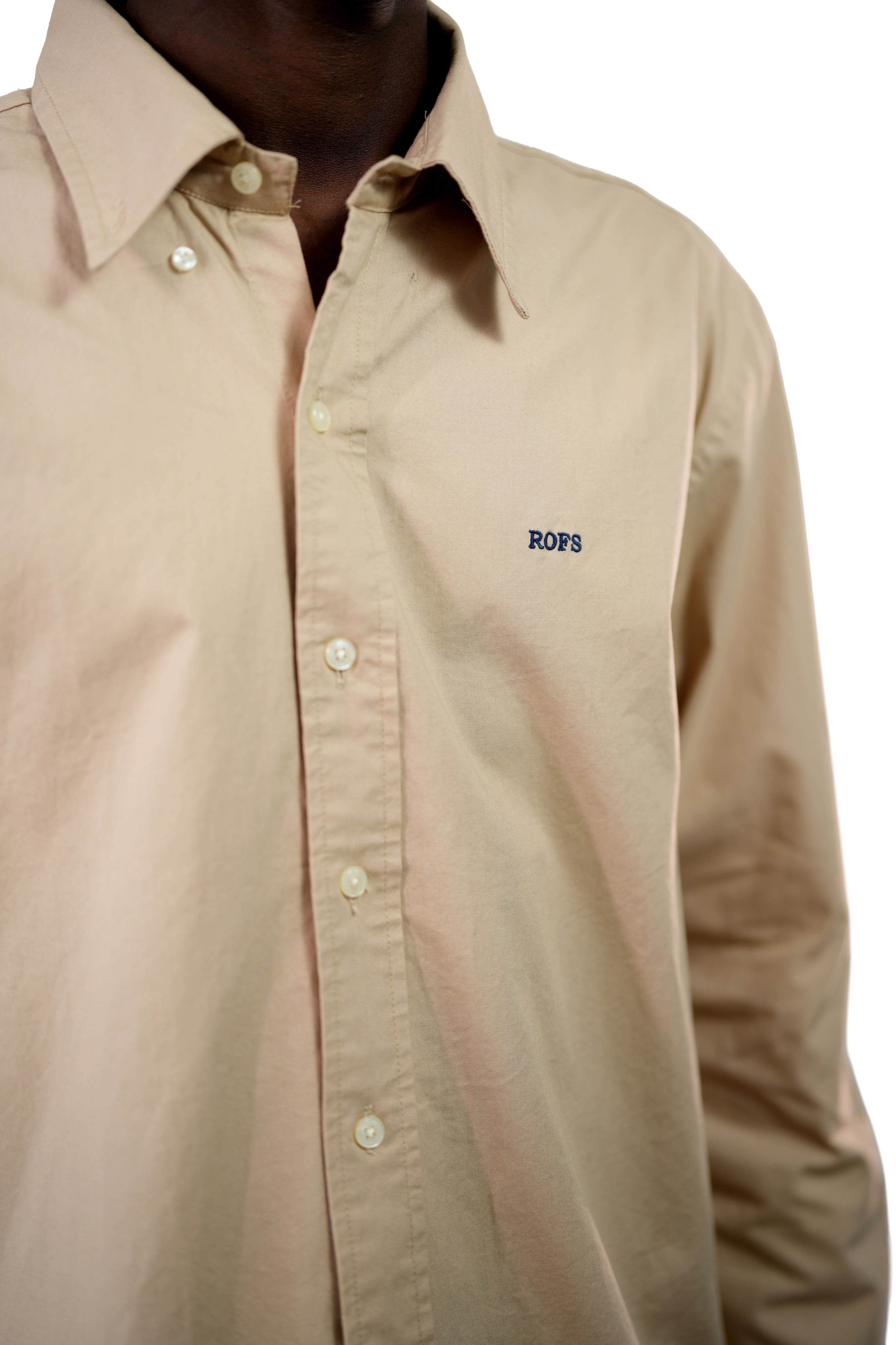 Light camel oxford men shirt