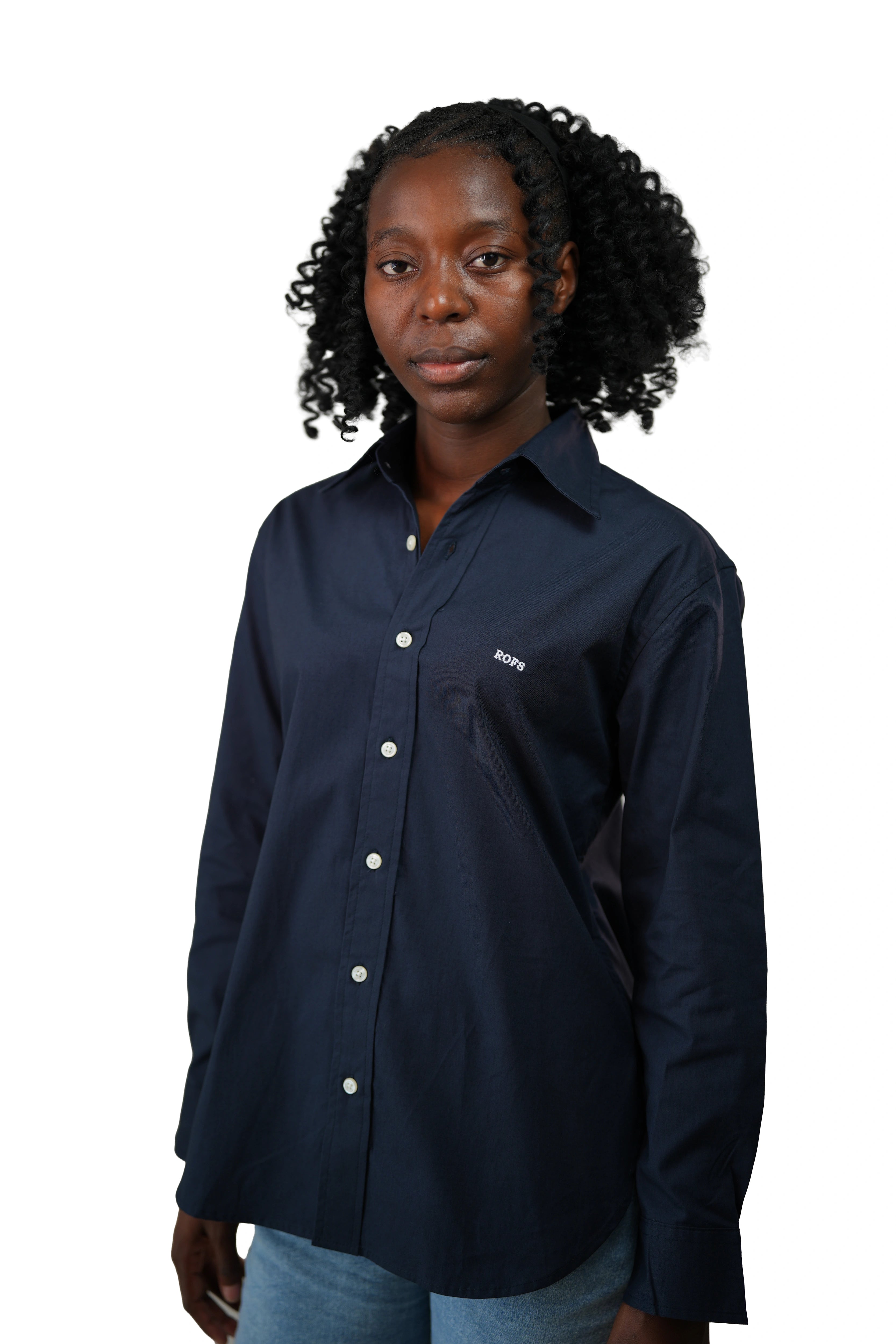 Navy Blue Oxford  Women Shirt