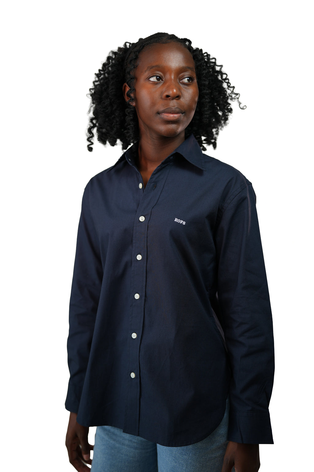Navy Blue Oxford  Women Shirt