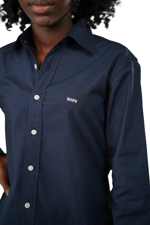 Navy Blue Oxford  Women Shirt