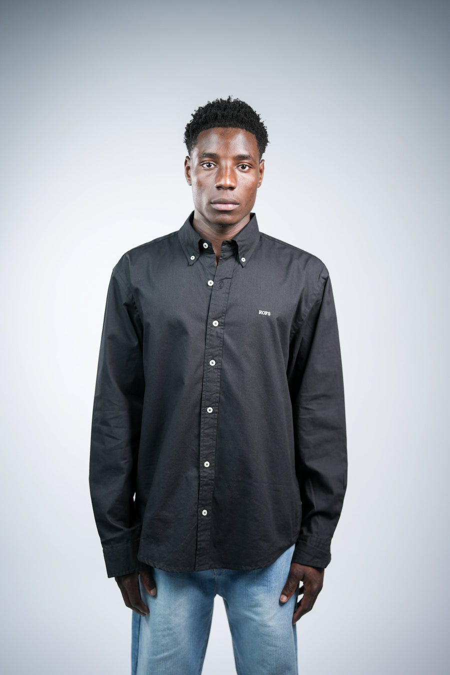 Black oxford men shirt