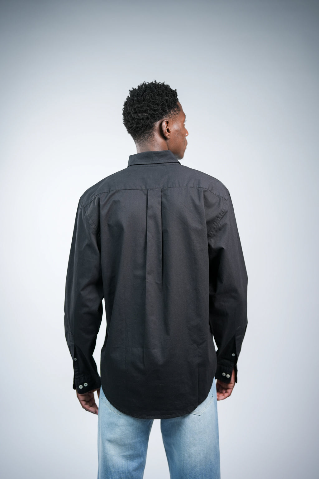 Black oxford men shirt