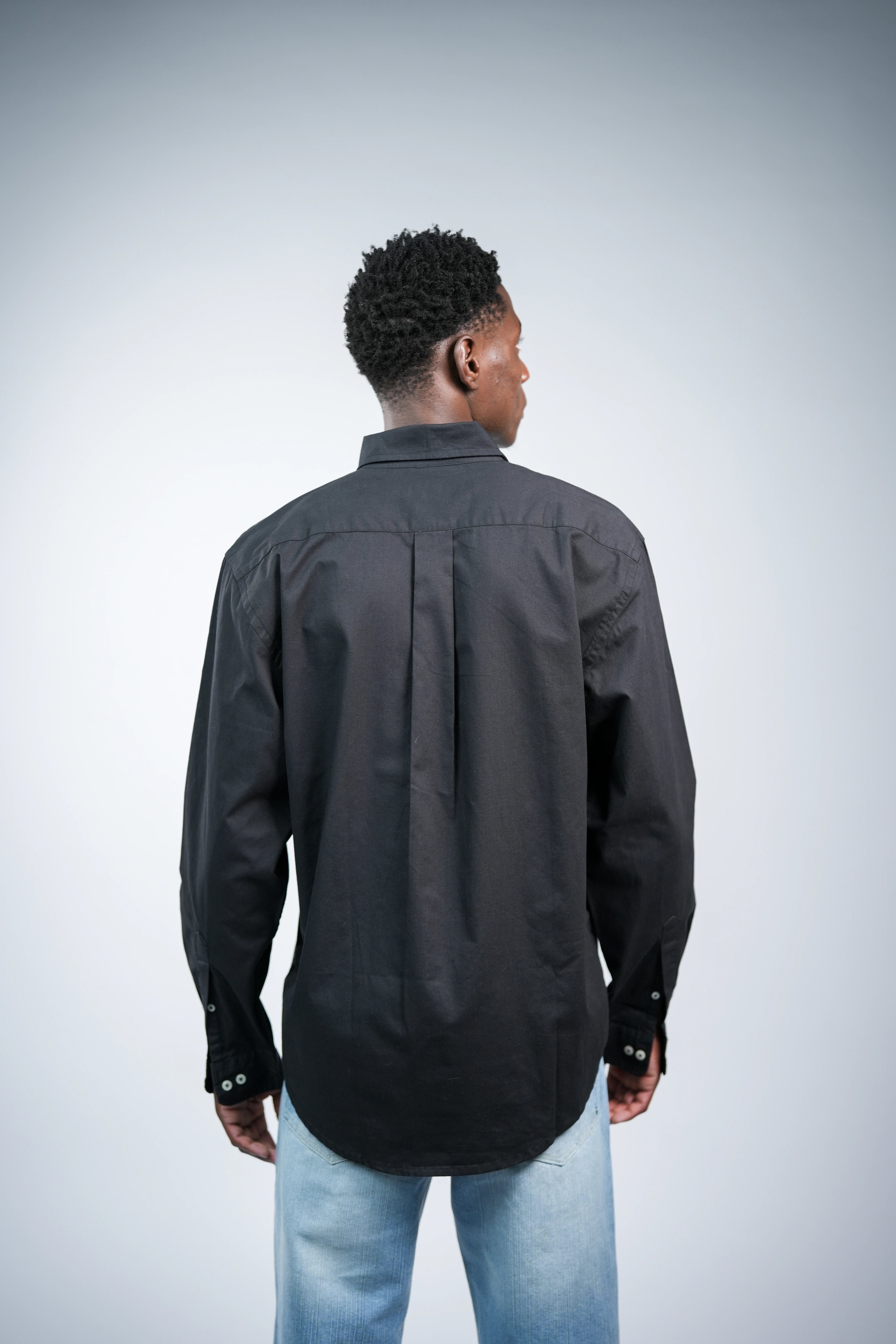 Black oxford men shirt