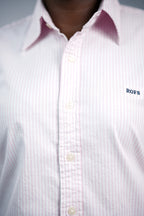 Pink stripe cotton women shirt