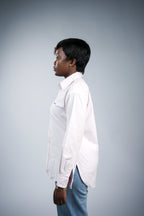 Pink stripe cotton women shirt